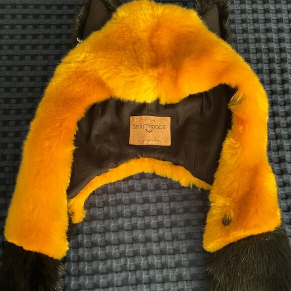 Golden Wolf Luxe Faux Fur SpiritHood - Picture 2 of 7
